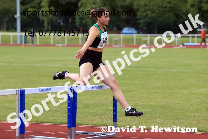 Womens Under-20s 400 metres hurdles, 2024 Northern Senior and Under-20s Track and Field Champs, Middlesbrough.  Photo: David T. Hewitson/Sports for All Pics